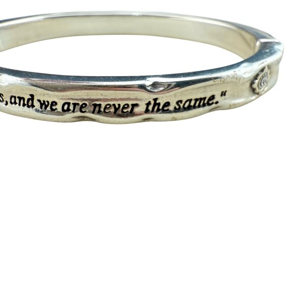 Brighton Silver-Tone Hinged Bangle Bracelet Inspirational Engraved Message With - Picture 7 of 9